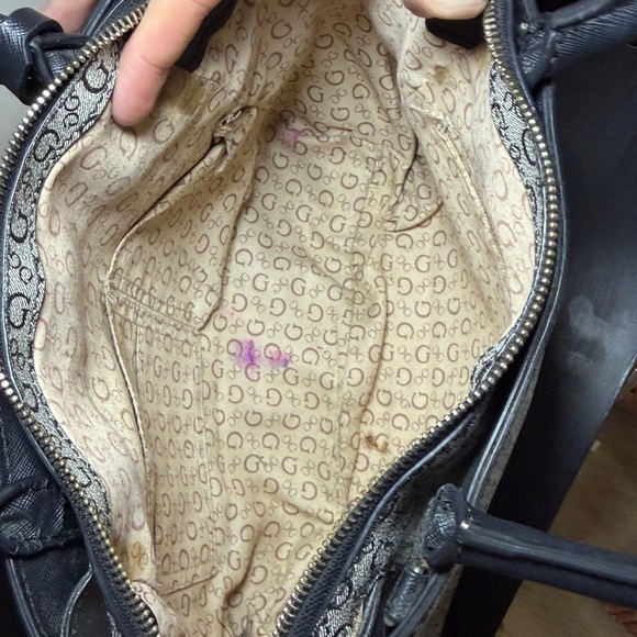 Guess LASKIN SATCHEL Black Satchel Handbag Purse - Picture 12 of 13